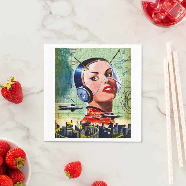 Retro Science Fiction Paper Napkins Pappersservett (Skapare uppladdad)