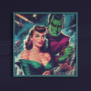 Retro Science fiction Pin-up Poster
