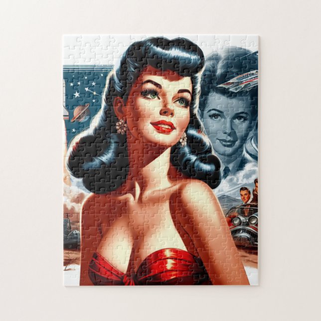 Retro Science Fiction Pinup Pussel (Vertikal)