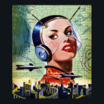 Retro Science fiction Poster<br><div class="desc">Science fiction har under årens lopp antagit många former och gett upphov till fantasi. Denna modell från tidigare år i science fiction är ett intressant intryck på hur sak kan utvecklas. Den här science fiction-designen ser underbar ut på den här poster. Perfekt för dig själv eller som gåva</div>