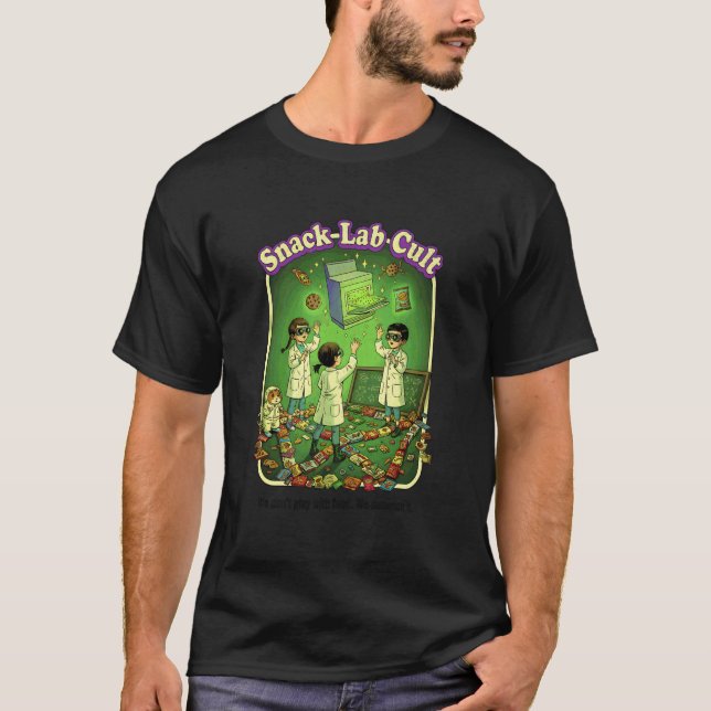 Retro Science Kids Anropar Snacks T Shirt (Framsida)
