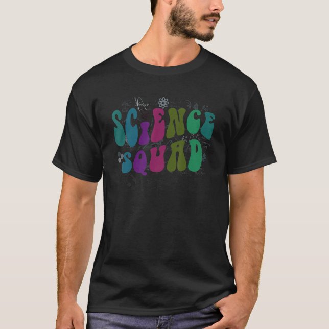 Retro SCIENCE SQUAD Groovy Technology Crew STEM Te T Shirt (Framsida)