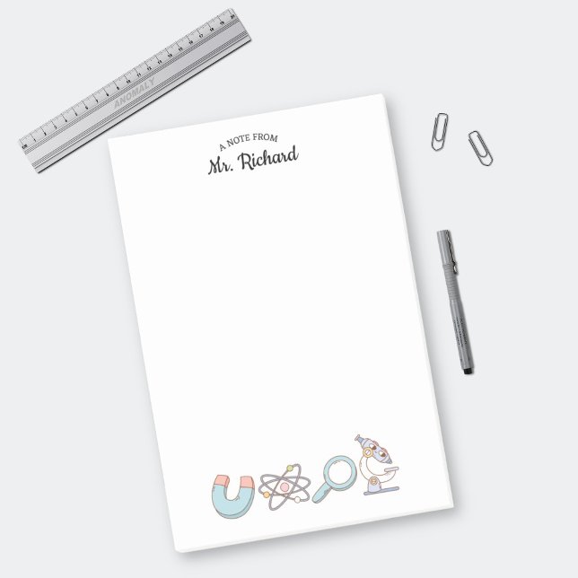 Retro Science Supplies Science Teacher Gift Post-it Block (Skapare uppladdad)