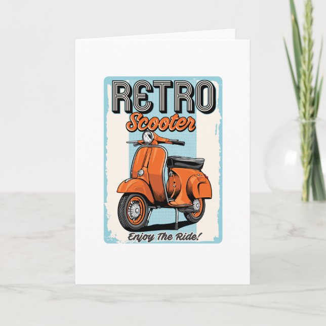 Retro Scooter Kort (Framsida)