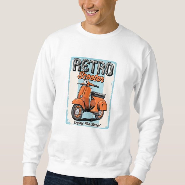 Retro Scooter Lång Ärmad Tröja (Framsida)