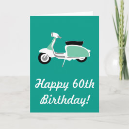 Retro Scooter Lycklig 60:e födelsedagskortet Kort