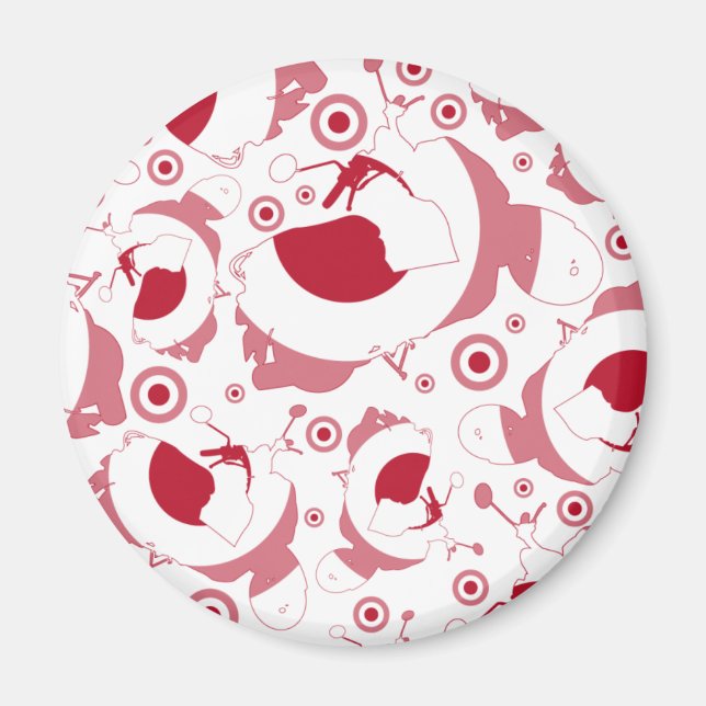 Retro Scooter Silhouette Magnet (Framsidan)