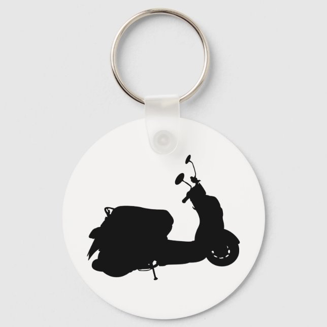 Retro Scooter Silhouette-nyckelkedja Nyckelring (Framsida)