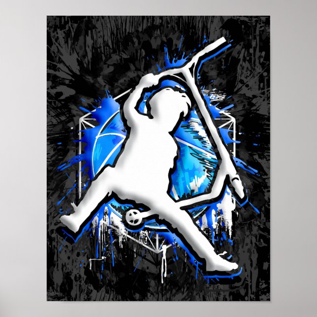 Retro Scooter - Stuntscooter - Kick Stunt Scooter Poster (Framsidan)