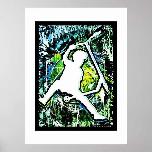 Retro Scooter - Stuntscooter - Kick Stunt Scooter Poster (Framsidan)