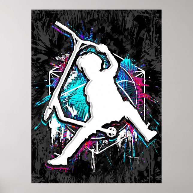 Retro Scooter - Stuntscooter - Kick Stunt Scooter Poster (Framsidan)