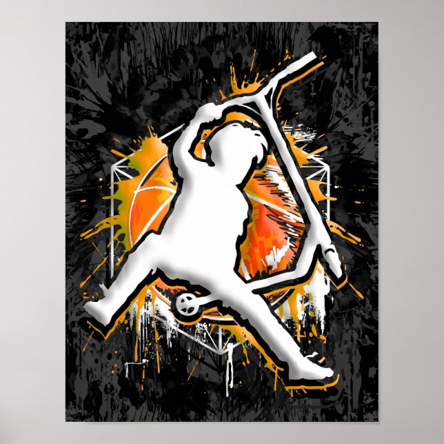 Retro Scooter - Stuntscooter - Kick Stunt Scooter Poster (Framsidan)