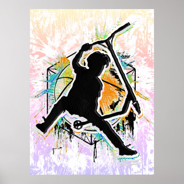Retro Scooter - Stuntscooter - Kick Stunt Scooter Poster (Framsidan)