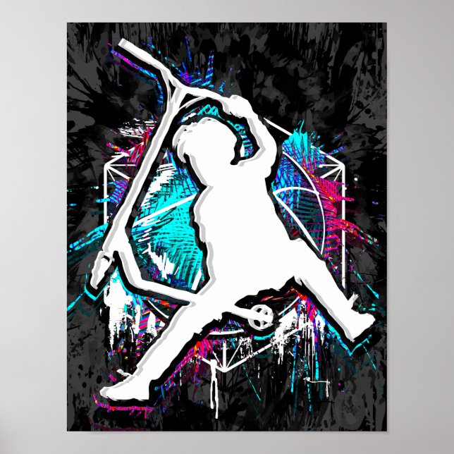 Retro Scooter - Stuntscooter - Kick Stunt Scooter Poster (Framsidan)