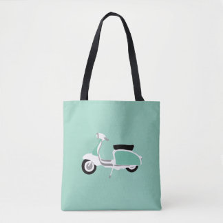 Retro Scooter Tote Bag Tygkasse