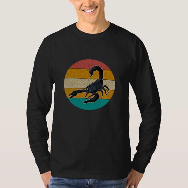 Retro Scorpion Scorpio Insekt Horoscope T Shirt (Framsida)