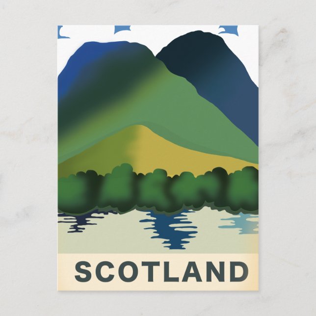 Retro Scotland semesterkonst Vykort (Framsida)