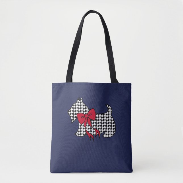 Retro Scottish Terrier-väska Tygkasse (Framsida)