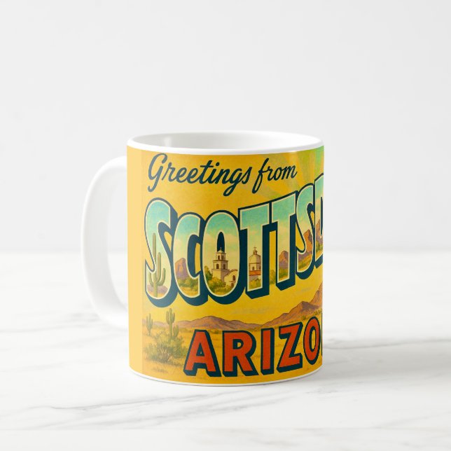 Retro Scottsdale Arizona Mug Kaffemugg (Framsida vänster)