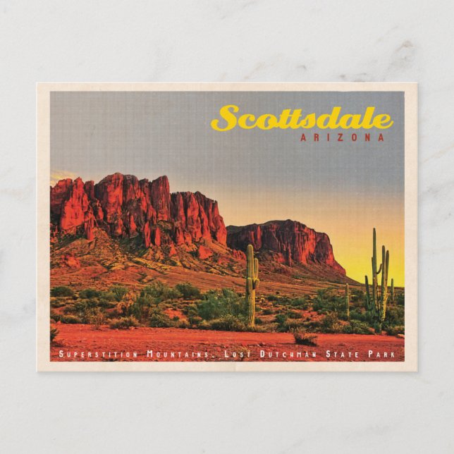 Retro Scottsdale Desert Vykort (Framsida)