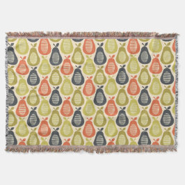 Retro Scribble Pears Mönster Filt