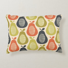 Retro Scribble Pears Mönster Prydnadskudde