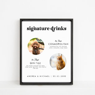 Retro Script 2-uppsättningar Namnteckning Drinks B Poster