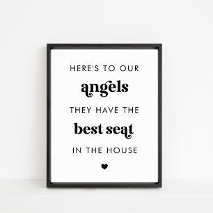 Retro Script Änglar i minnet på Bröllop-signatur Poster