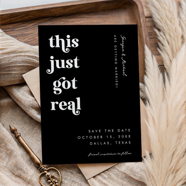 Retro Script Detta Blev Riktigt Roligt Fet Bröllop Spara Datumet (Skapare uppladdad)