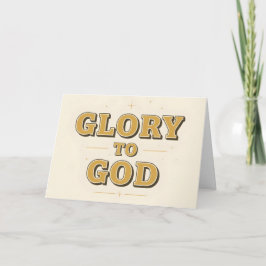 Retro Script Glory to God Christmas Helgkort