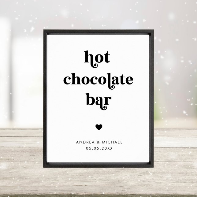 Retro Script Hett Chocolate Pub Winter Wedding Sig Poster (Skapare uppladdad)