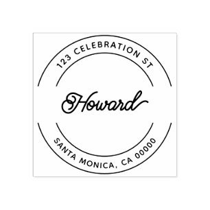 Retro Script Returadress Rubber Frimärke Stämpel