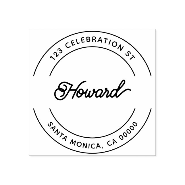 Retro Script Returadress Rubber Frimärke Stämpel (Tryck)