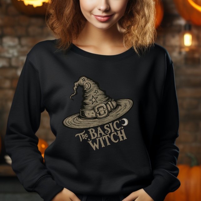 Retro Script Witchy Hat Halloween Womens Costume T Shirt (Skapare uppladdad)