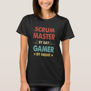 Retro Scrum Master by Day Gamer by night T Shirt