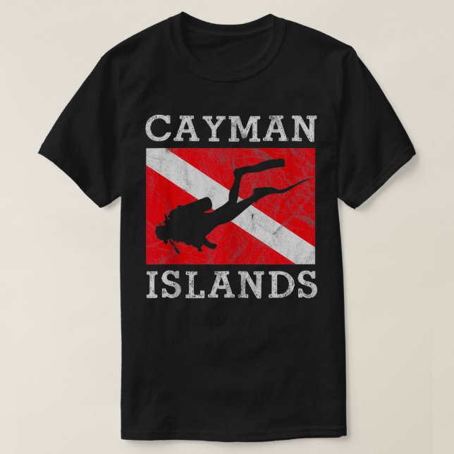 Retro Scuba Diver Grand Cayman Islands Scuba Divin T Shirt (Design framsida)