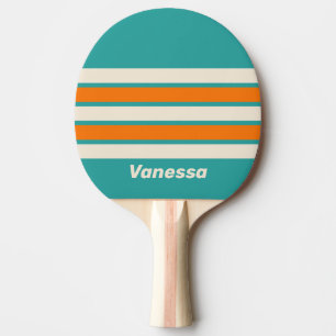 Retro Sea Breeze-känsla över randigt mönster med n Pingisracket