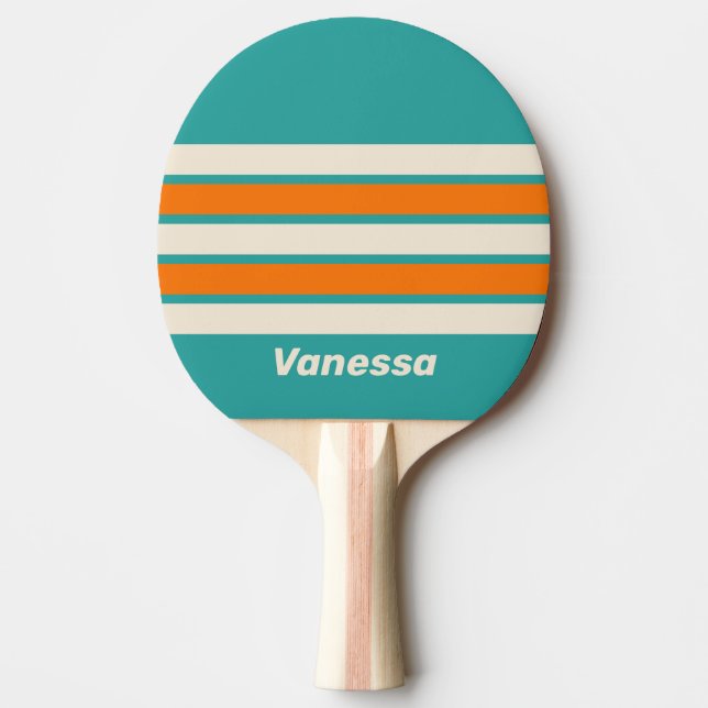 Retro Sea Breeze-känsla över randigt mönster med n Pingisracket (Framsidan)