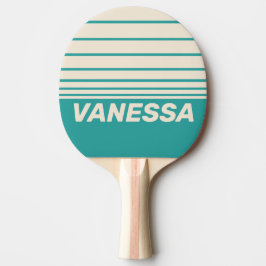 Retro Sea Breeze Tre Horisontella Ränder med Namn Pingisracket
