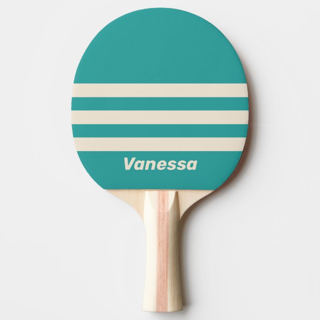 Retro Sea Breeze Tre tvärstripor med namn Pingisracket (Framsidan)