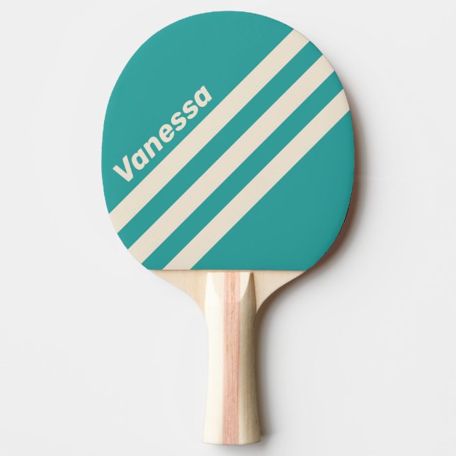 Retro Sea Breeze Trevinklad randig mönster med nam Pingisracket (Framsidan)