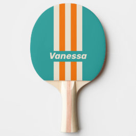 Retro Sea Breeze Vibe Pinstrimmig med namn Pingisracket