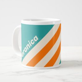 Retro Sea Breeze Vibe Ränder med namn Jumbo Mugg