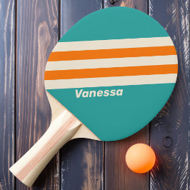 Retro Sea Breeze Vibe Ränder med namn Pingisracket