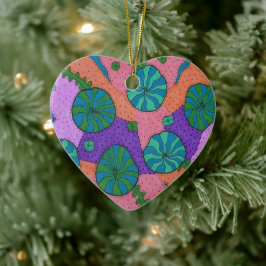 Retro Sea Garden Abstrakt Julgransprydnad Keramik