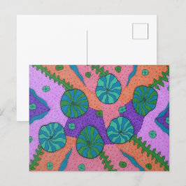 Retro Sea Garden Abstrakt Vykort