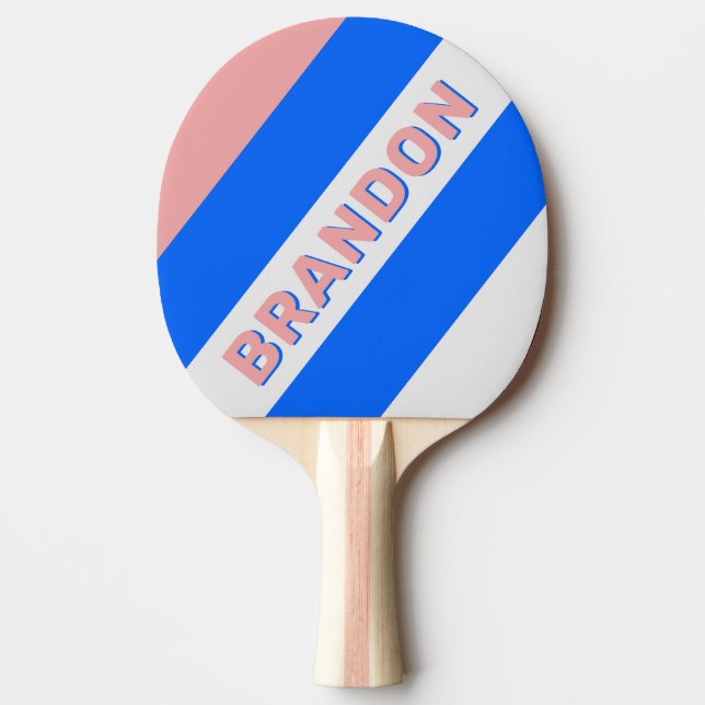 Retro Sea Kiss Djärva Ränder med Namn Pingisracket (Framsidan)