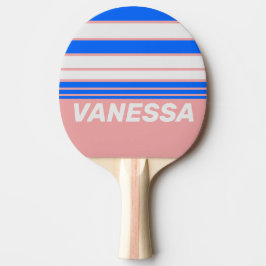 Retro Sea Kiss Horisontell Randig med Namn Pingisracket