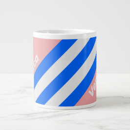 Retro Sea Kiss Ränder med namn Jumbo Mugg
