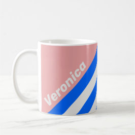 Retro Sea Kiss Ränder med namn Kaffemugg